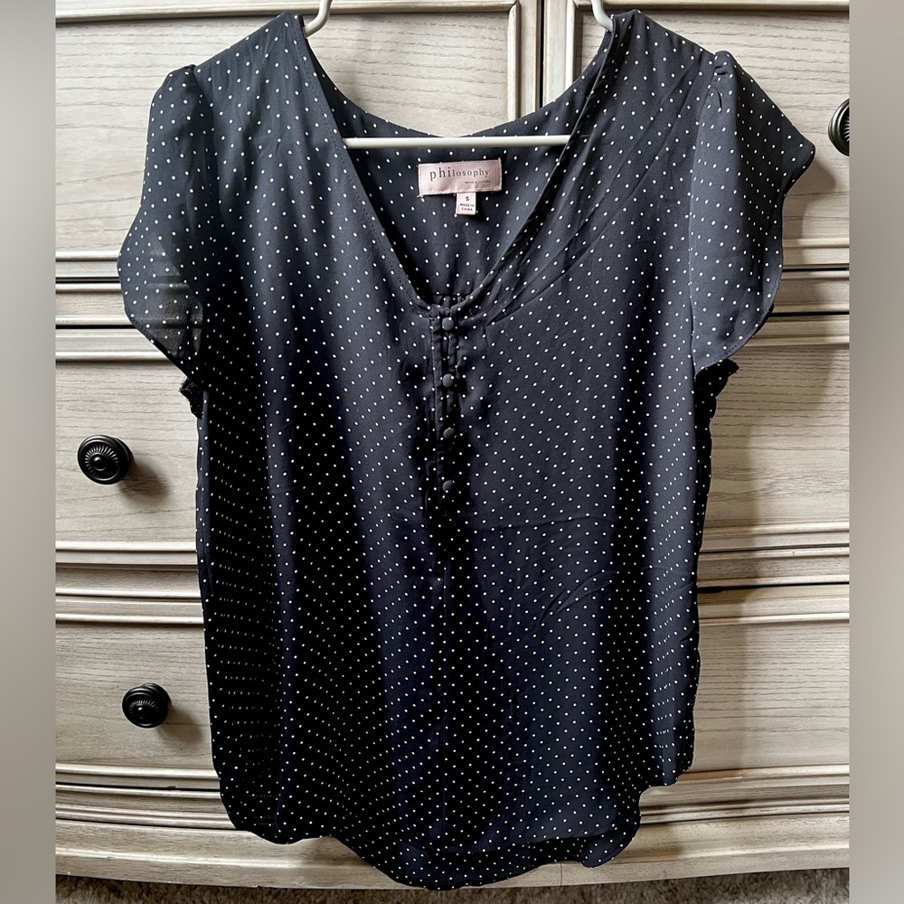 Black and White Polka Dot Blouse